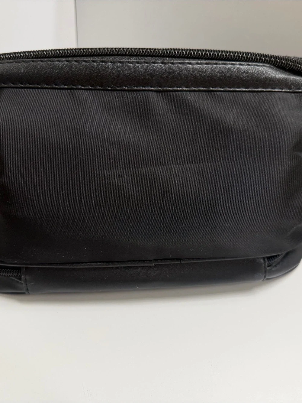 CHANEL Beauty- Black Cosmetic Pouch with White CC and Logo Tag